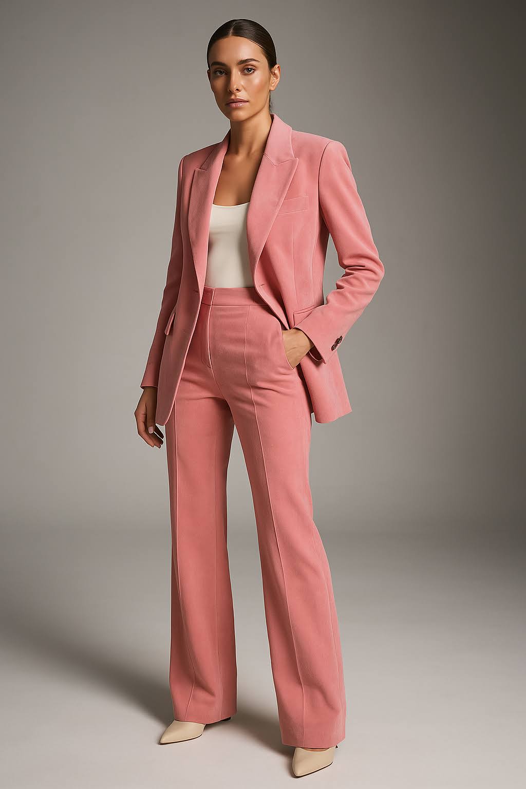 VierraSol | Conjunto de Blazer y Pantalones de Pierna Ancha para Mujer