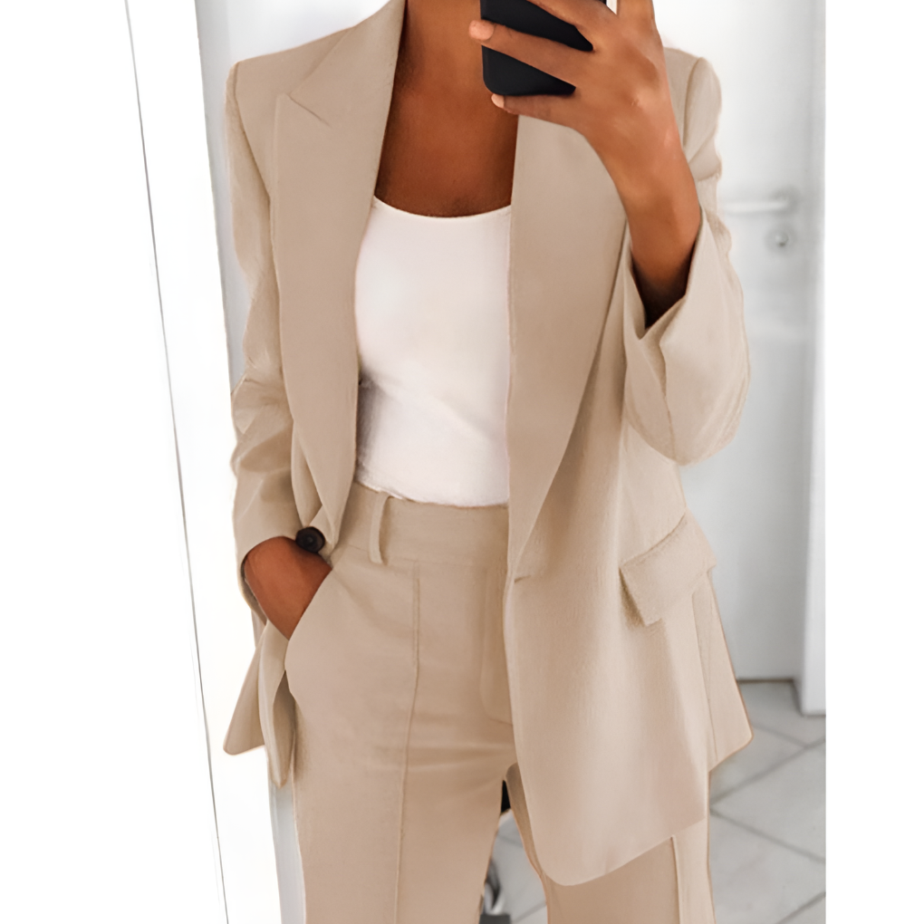 VierraSol | Conjunto de Blazer y Pantalones de Pierna Ancha para Mujer