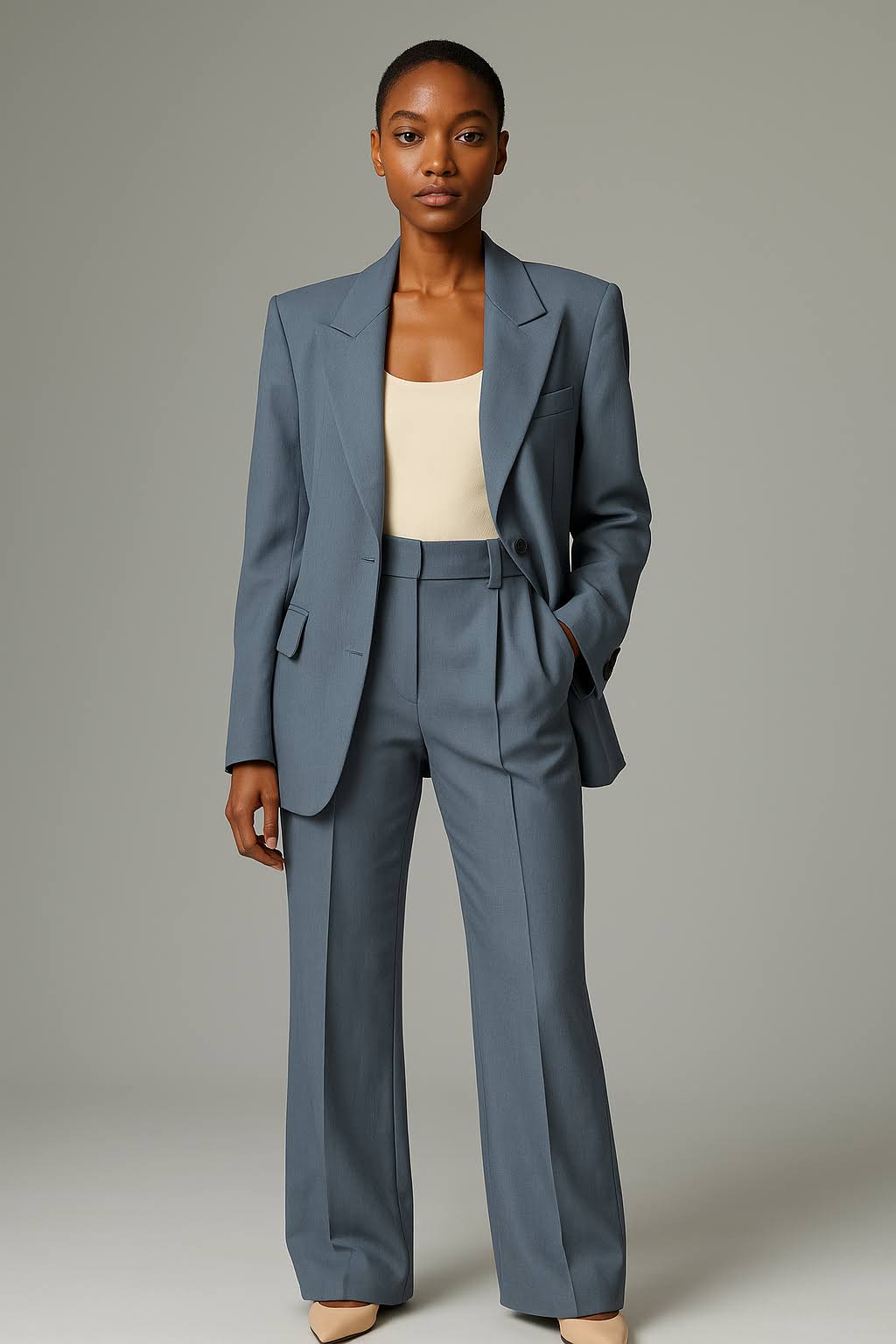 VierraSol | Conjunto de Blazer y Pantalones de Pierna Ancha para Mujer