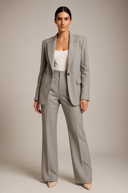 VierraSol | Conjunto de Blazer y Pantalones de Pierna Ancha para Mujer