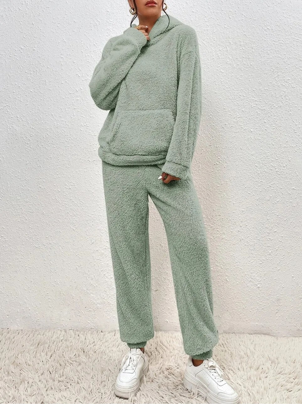 VierraSol | Conjunto de Loungewear de Forro Polar con Capucha para Mujeres