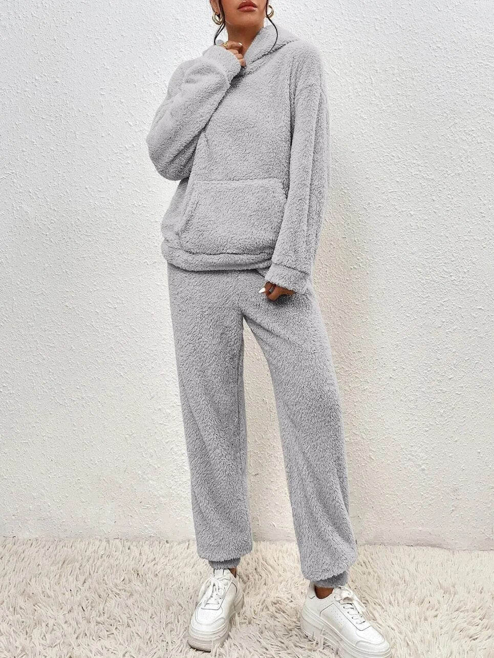 VierraSol | Conjunto de Loungewear de Forro Polar con Capucha para Mujeres