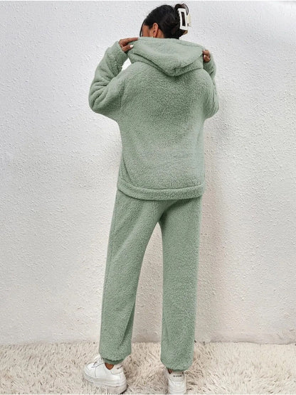 VierraSol | Conjunto de Loungewear de Forro Polar con Capucha para Mujeres