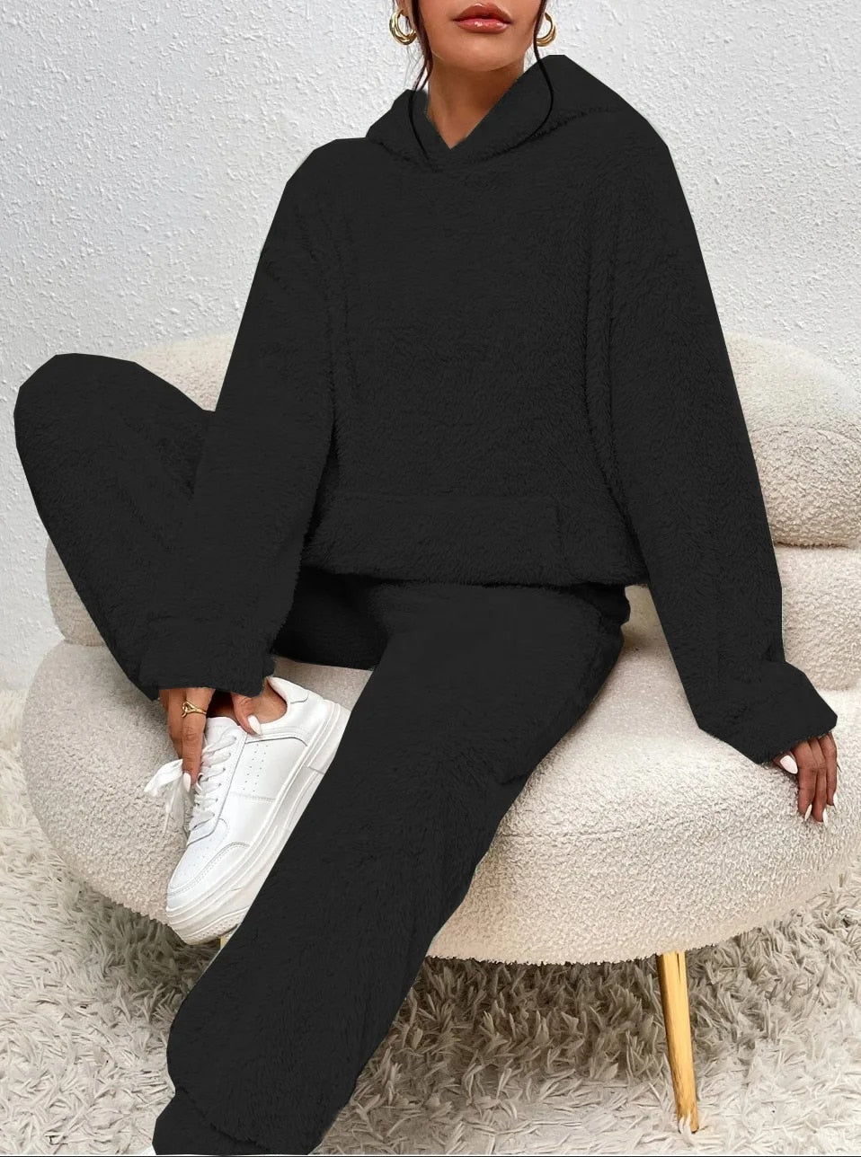 VierraSol | Conjunto de Loungewear de Forro Polar con Capucha para Mujeres