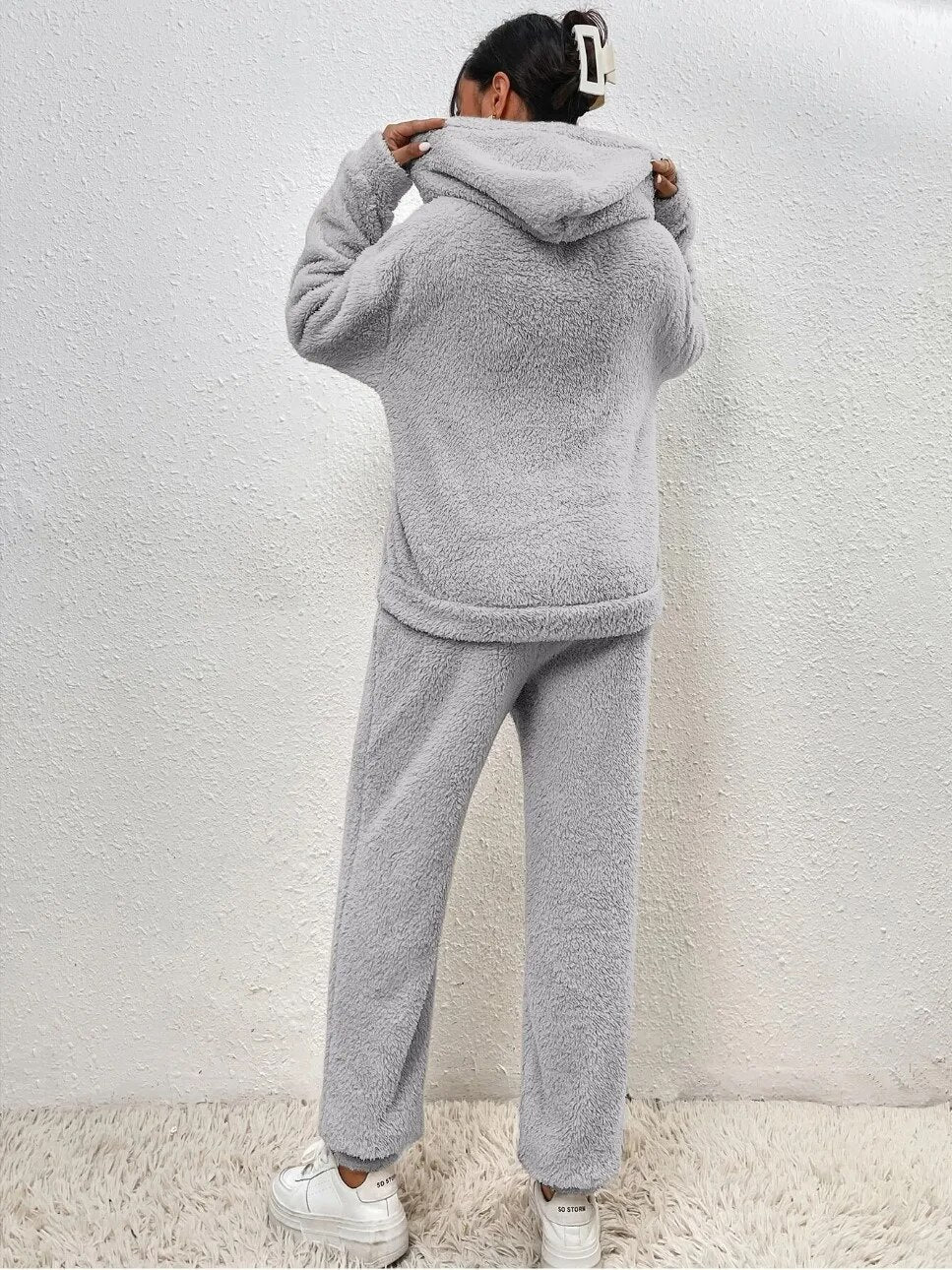 VierraSol | Conjunto de Loungewear de Forro Polar con Capucha para Mujeres
