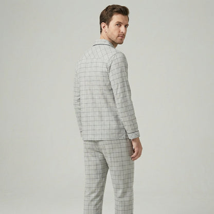 VierraSol | Conjunto de Pijamas para Hombre con Camisa de Botones y Pantalones a Cuadros