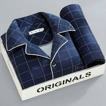 VierraSol | Conjunto de Pijamas para Hombre con Camisa de Botones y Pantalones a Cuadros