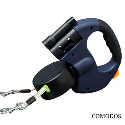 VierraSol | Correa para Perros con Luz LED, Línea Doble Retráctil