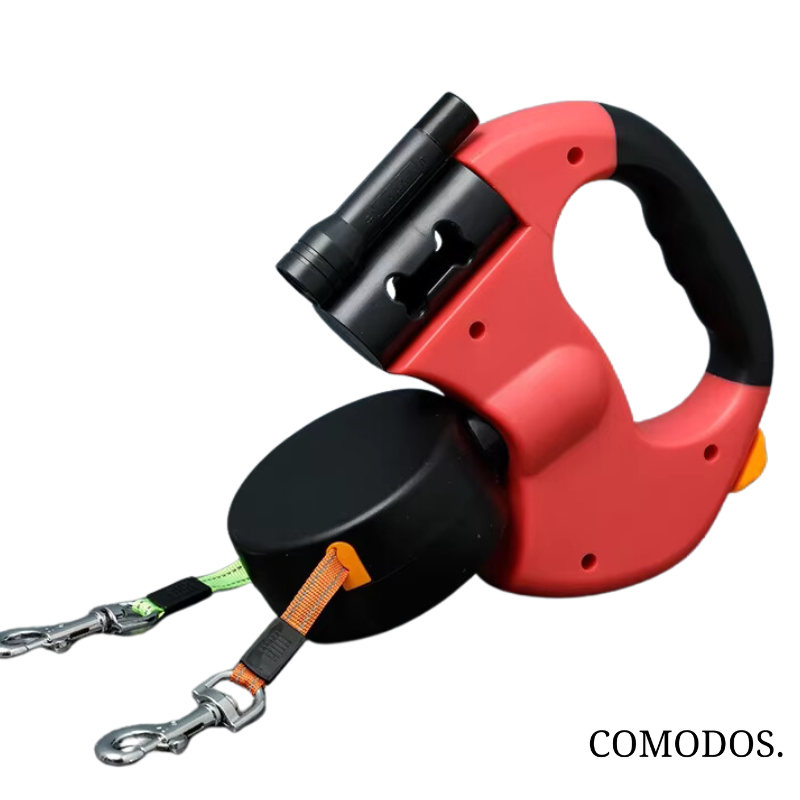 VierraSol | Correa para Perros con Luz LED, Línea Doble Retráctil