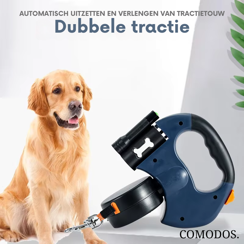 VierraSol | Correa para Perros con Luz LED, Línea Doble Retráctil