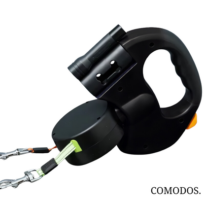 VierraSol | Correa para Perros con Luz LED, Línea Doble Retráctil