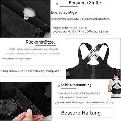 VierraSol | Corrector Ergonómico de Postura para Alivio del Dolor de Cuello y Espalda Ajustable y Estable