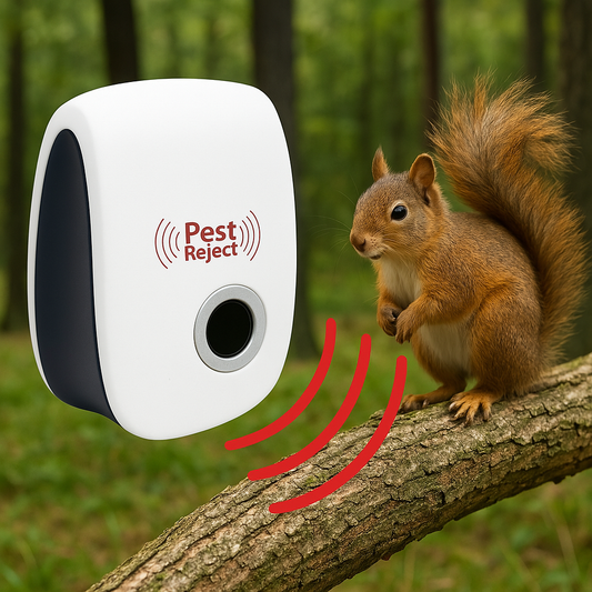 VierraSol | Dispositivo Repelente de Ardillas Ultrasónico - Control de Plagas Efectivo para Ahuyentar Ardillas en 48 Horas para Jardines y Patios