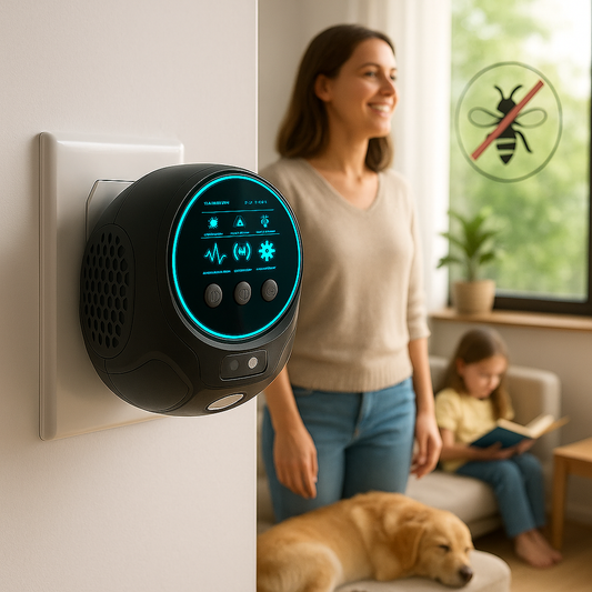 VierraSol | Dispositivo Repelente Ultrasonico de Abejas y Avispas | Sin Químicos. Cobertura de 360° para Control de Plagas en el Hogar y al Aire Libre