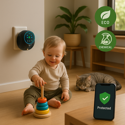 VierraSol | Dispositivo Repelente Ultrasonico de Abejas y Avispas | Sin Químicos. Cobertura de 360° para Control de Plagas en el Hogar y al Aire Libre