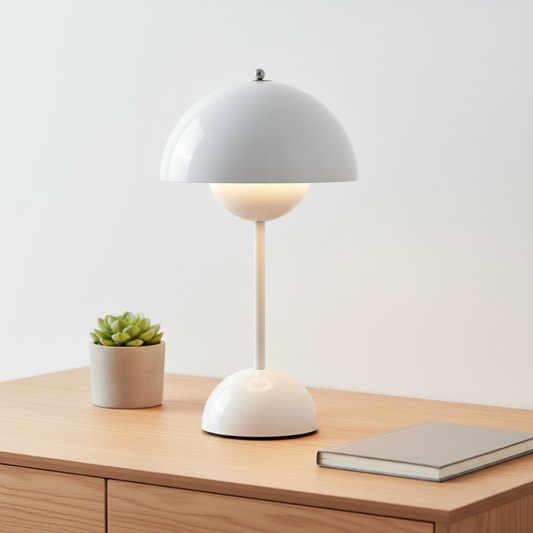 VierraSol | Dorsø Pillam | Lámpara de Mesa de Diseño Escandinavo | Regulable y Moderna (H 29.5cm)