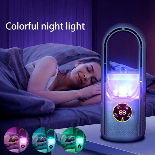 VierraSol | Enfriador de Aire Sin Aspas con Pantalla LED y Luz Nocturna