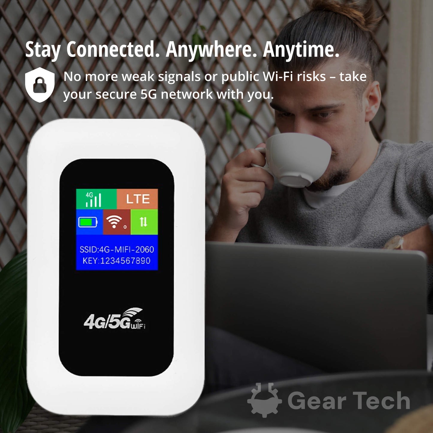 VierraSol | Enrutador Wi-Fi portátil 5G | Conexión segura y de alta velocidad para viajes y uso en casa