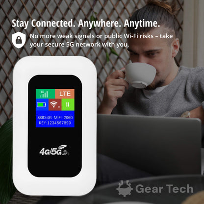 VierraSol | Enrutador Wi-Fi portátil 5G | Conexión segura y de alta velocidad para viajes y uso en casa