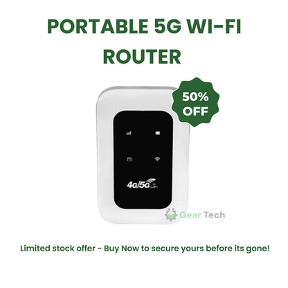 VierraSol | Enrutador Wi-Fi portátil 5G | Conexión segura y de alta velocidad para viajes y uso en casa