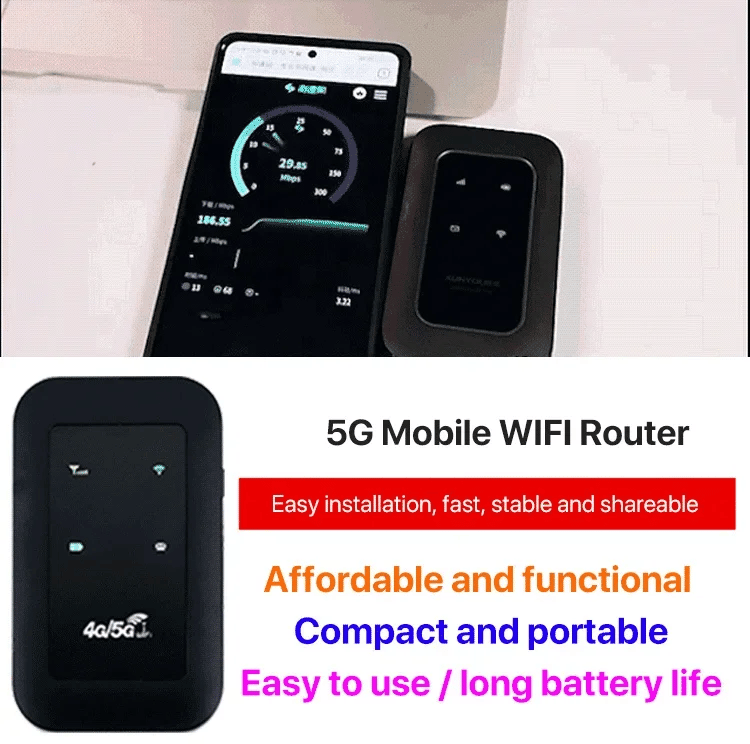 VierraSol | Enrutador WiFi portátil 5G – Conexión inalámbrica móvil de alta velocidad