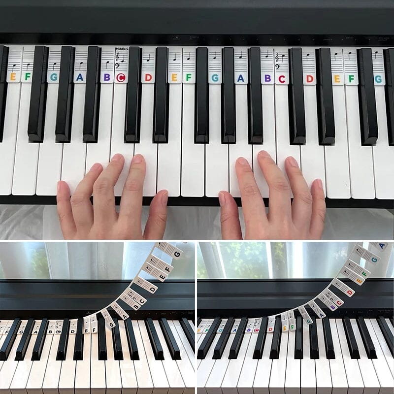 VierraSol | Etiquetas de Notas para Teclado de Piano Removibles