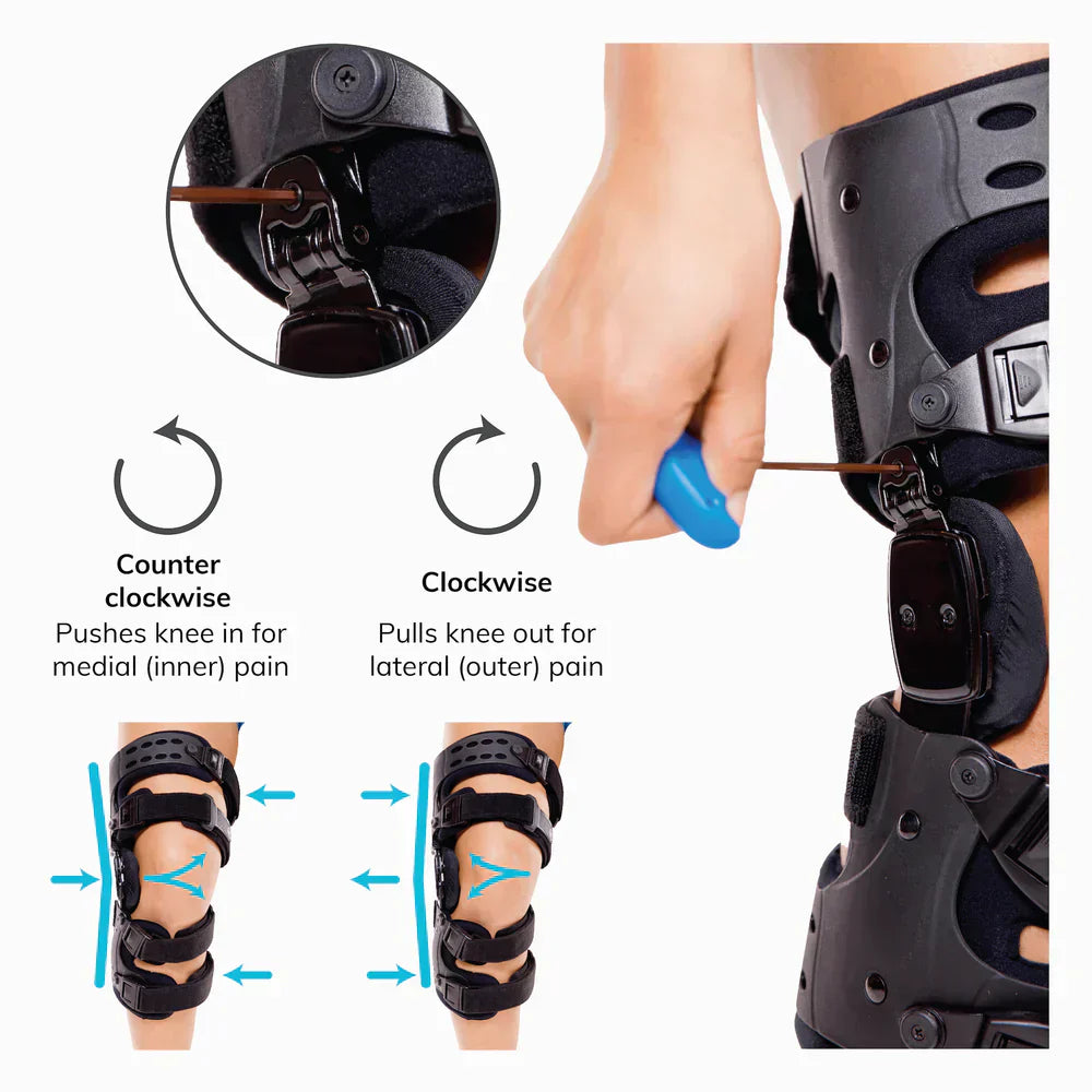 VierraSol | Férula de Rodilla Médica para Descompresión OA | Ortesis de Osteoartritis Unicompartimental | Corrección Varus/Valgus y Control de ROM | Descompresión Medial y Lateral | Rango de Movimiento Ajustable