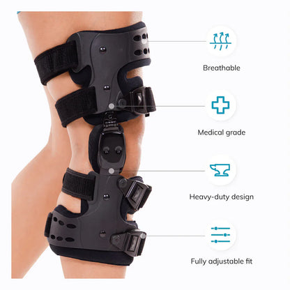 VierraSol | Férula de Rodilla Médica para Descompresión OA | Ortesis de Osteoartritis Unicompartimental | Corrección Varus/Valgus y Control de ROM | Descompresión Medial y Lateral | Rango de Movimiento Ajustable