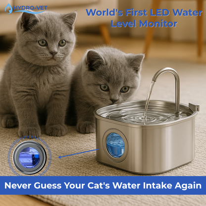 VierraSol | Fuente de Agua para Mascotas AquaSoft Whisper Quiet – 3.2L con LED, Acero Inoxidable y Filtración de 5 Etapas