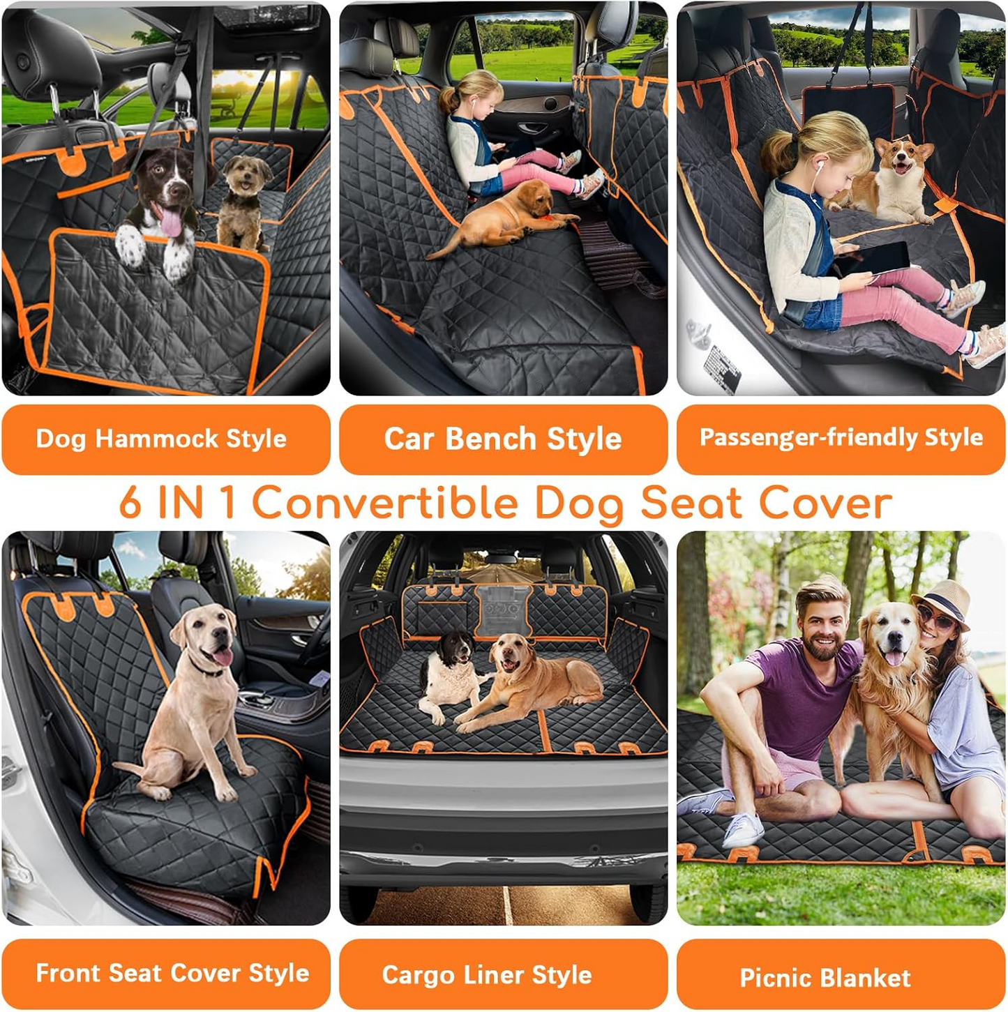 VierraSol | Funda de Asiento de Coche para Perros Impermeable y Acolchada