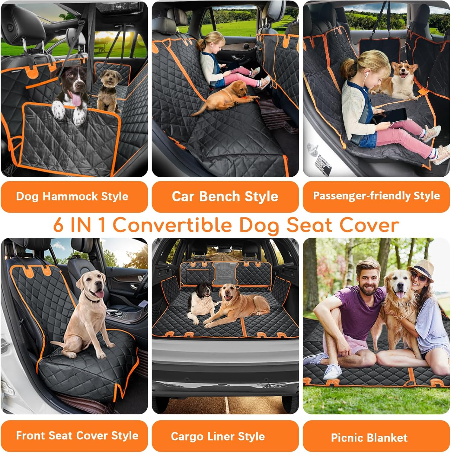 VierraSol | Funda de Asiento de Coche para Perros Impermeable y Acolchada