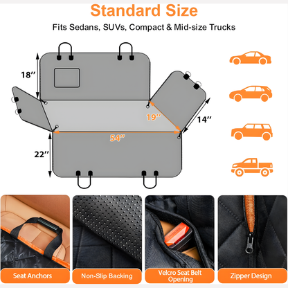 VierraSol | Funda de Asiento de Coche para Perros Impermeable y Acolchada
