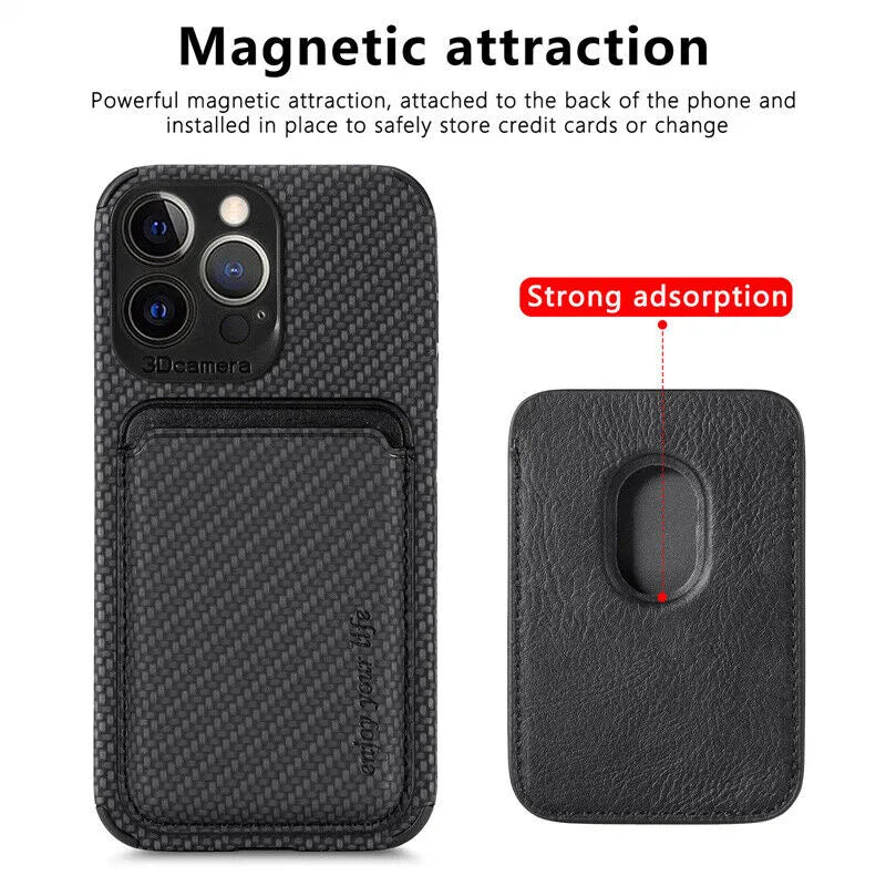 VierraSol | Funda de Cartera MagSafe | Soporte Magnético para Tarjetas de iPhone | Diseño Delgado