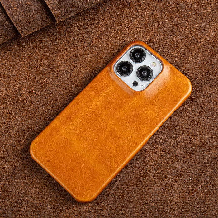 VierraSol | Funda de Cuero Genuino con Cera de Aceite para Apple iPhone