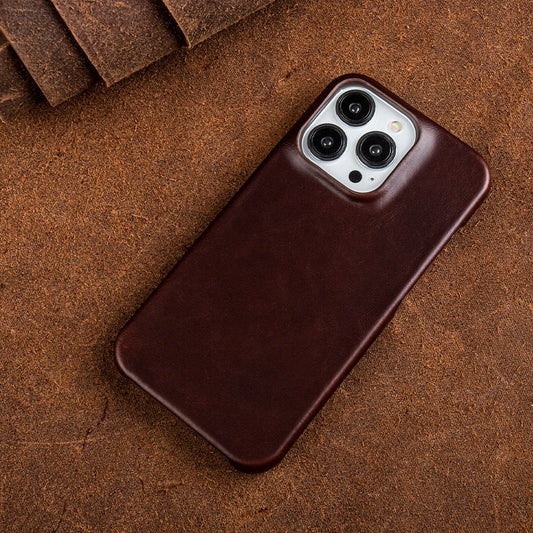 VierraSol | Funda de Cuero Genuino con Cera de Aceite para Apple iPhone