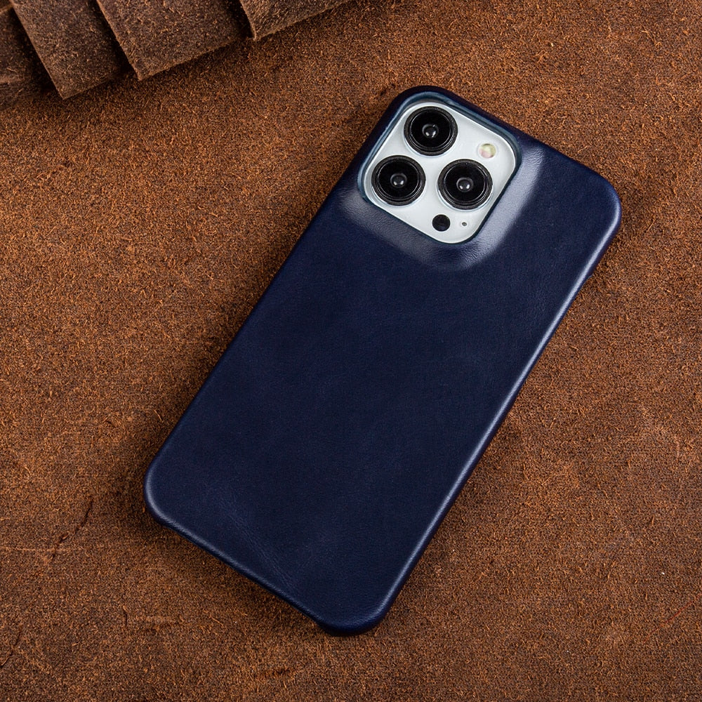 VierraSol | Funda de Cuero Genuino con Cera de Aceite para Apple iPhone