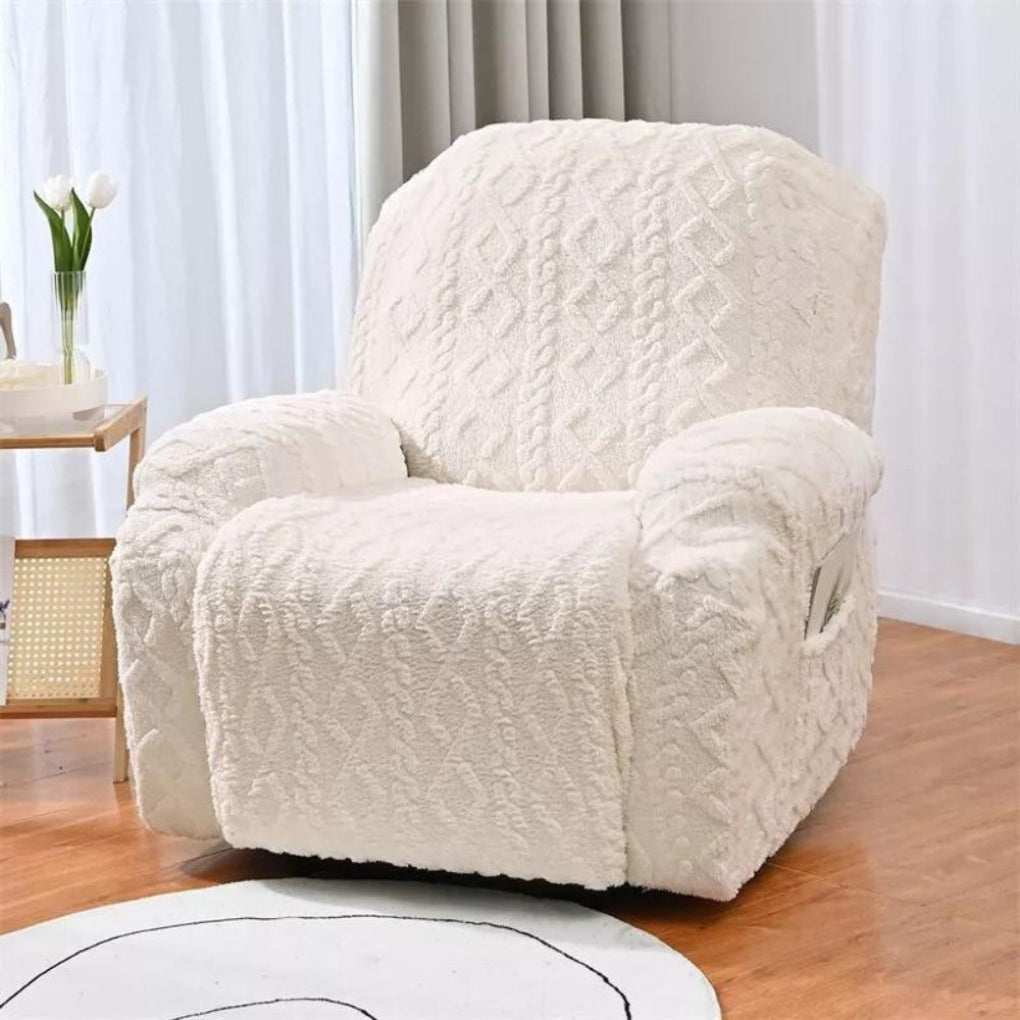 VierraSol | Funda de Sillón de Punto de Cable de Felpa