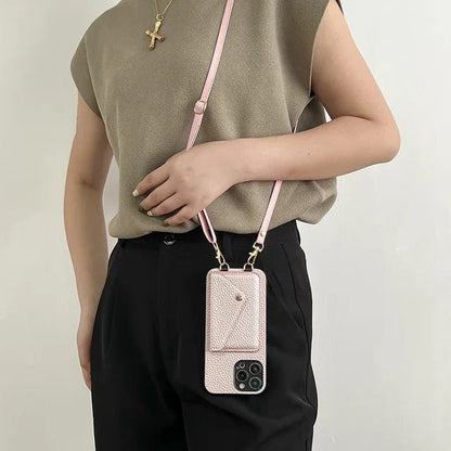 VierraSol | Funda de teléfono cruzada con ranura para tarjetas y cordón para llaves