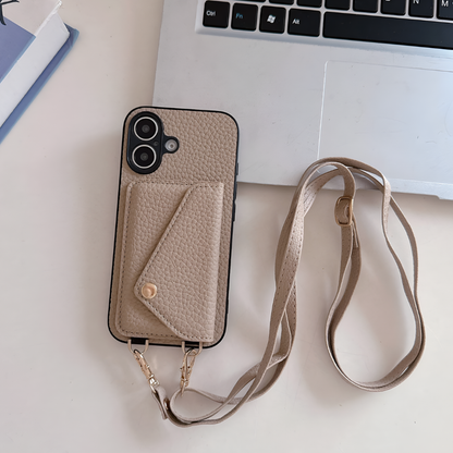 VierraSol | Funda de teléfono cruzada con ranura para tarjetas y cordón para llaves
