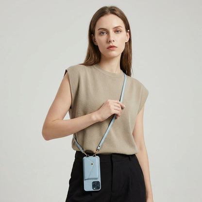 VierraSol | Funda de teléfono cruzada para mujer con soporte para tarjetas y cordón