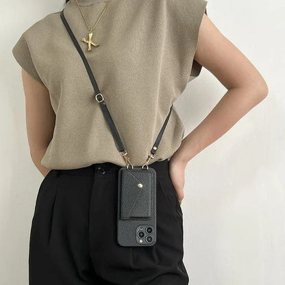 VierraSol | Funda de teléfono cruzada para mujer con soporte para tarjetas y cordón