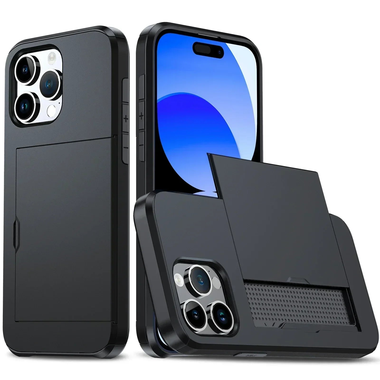 VierraSol | Funda LuxShield para iPhone con soporte para tarjetas | Diseño delgado | Almacenamiento de tarjetas | Protección y estilo