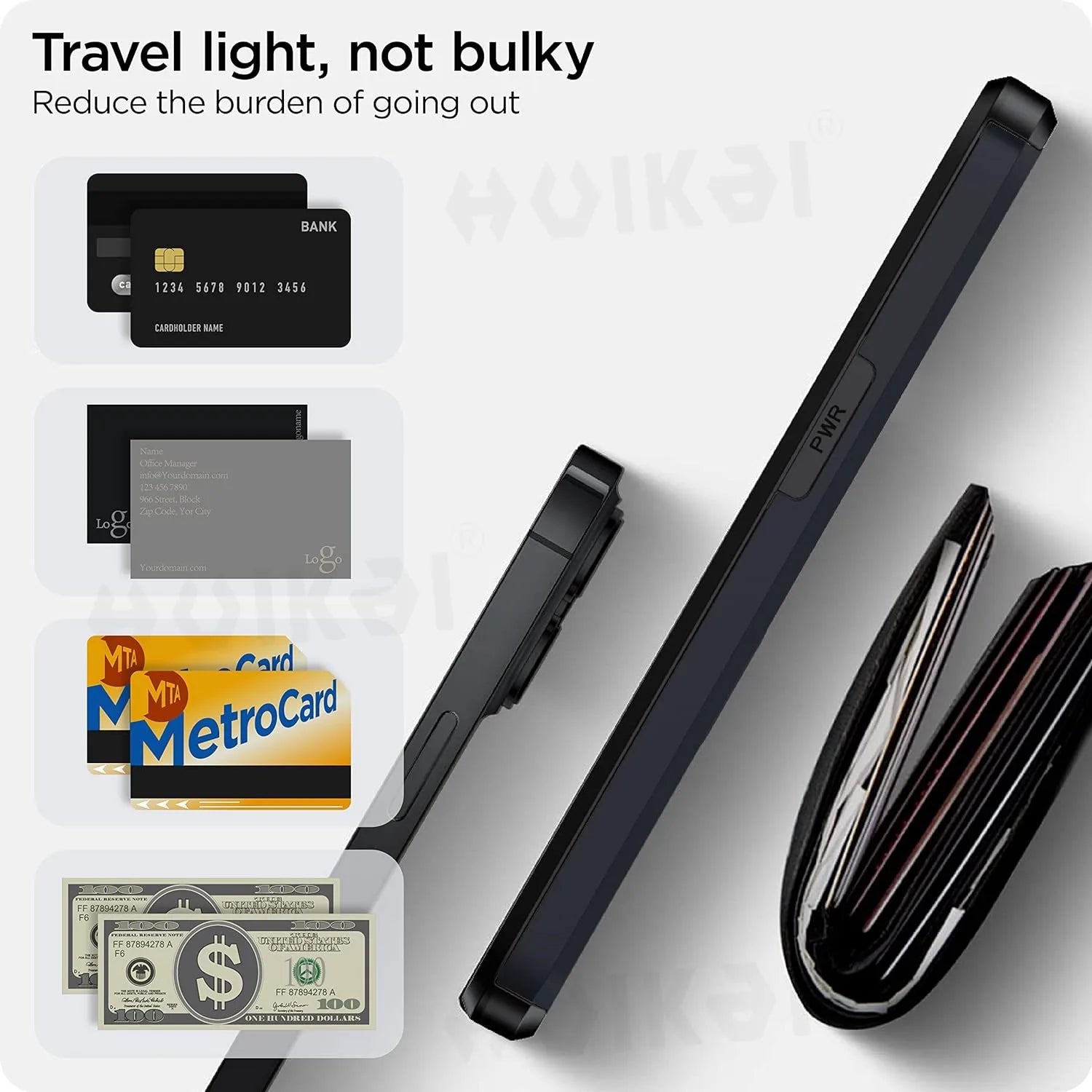 VierraSol | Funda LuxShield para iPhone con soporte para tarjetas | Diseño delgado | Almacenamiento de tarjetas | Protección y estilo