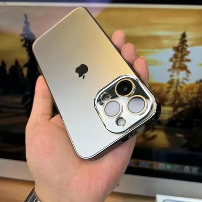 VierraSol | Funda para iPhone de vidrio templado acrílico galvanizado mate