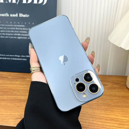VierraSol | Funda para iPhone de vidrio templado acrílico galvanizado mate