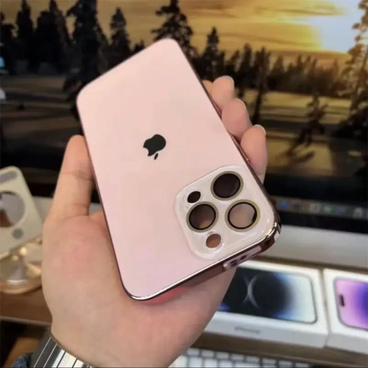 VierraSol | Funda para iPhone de vidrio templado acrílico galvanizado mate