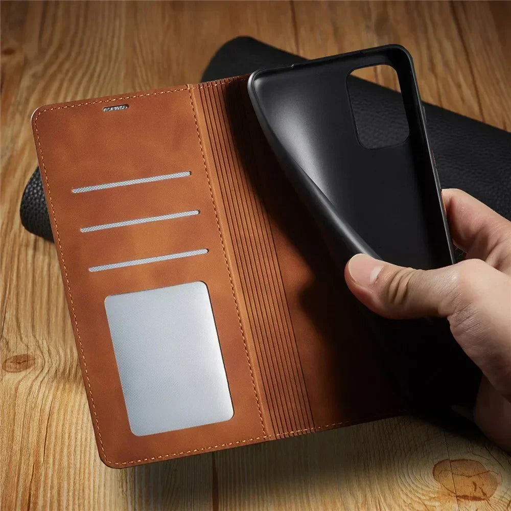 VierraSol | Funda para Samsung: Estuche de Cuero Magnético para Protección Elegante