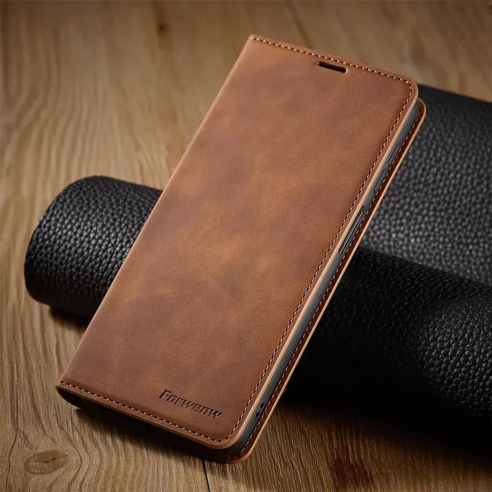 VierraSol | Funda para Samsung: Estuche de Cuero Magnético para Protección Elegante