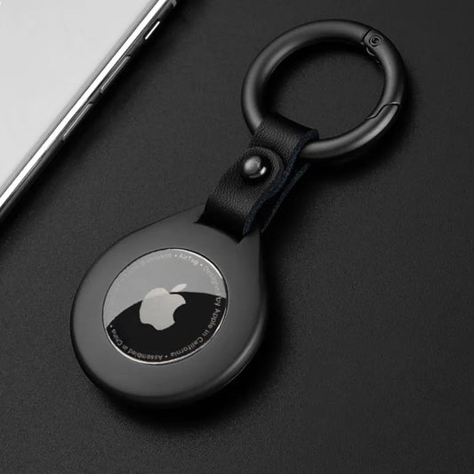 VierraSol | Funda Protectora de Metal y Cuero de Alta Calidad para Apple Airtags