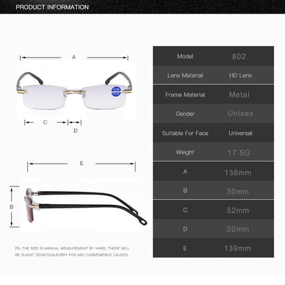 VierraSol | Gafas de Lectura Inteligentes Viselio con Lentes Progresivas | Ultra-Ligeras y Filtro de Luz Azul | Para Visión de Cerca y Lejana | Marco de Titanio TR90